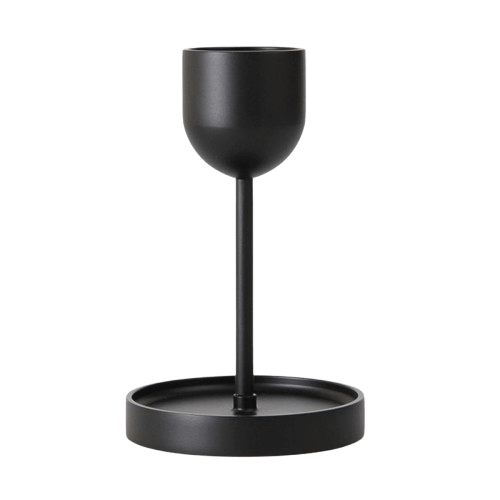 BRASS BLACK SET OF 3 MODERN CANDLE HOLDER